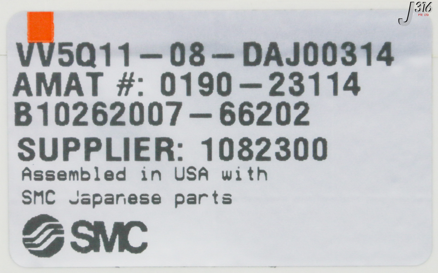 32045 SMC 8-SLOT PNEUMATIC MANIFOLD, AMAT 0190-23114 VV5Q11-08